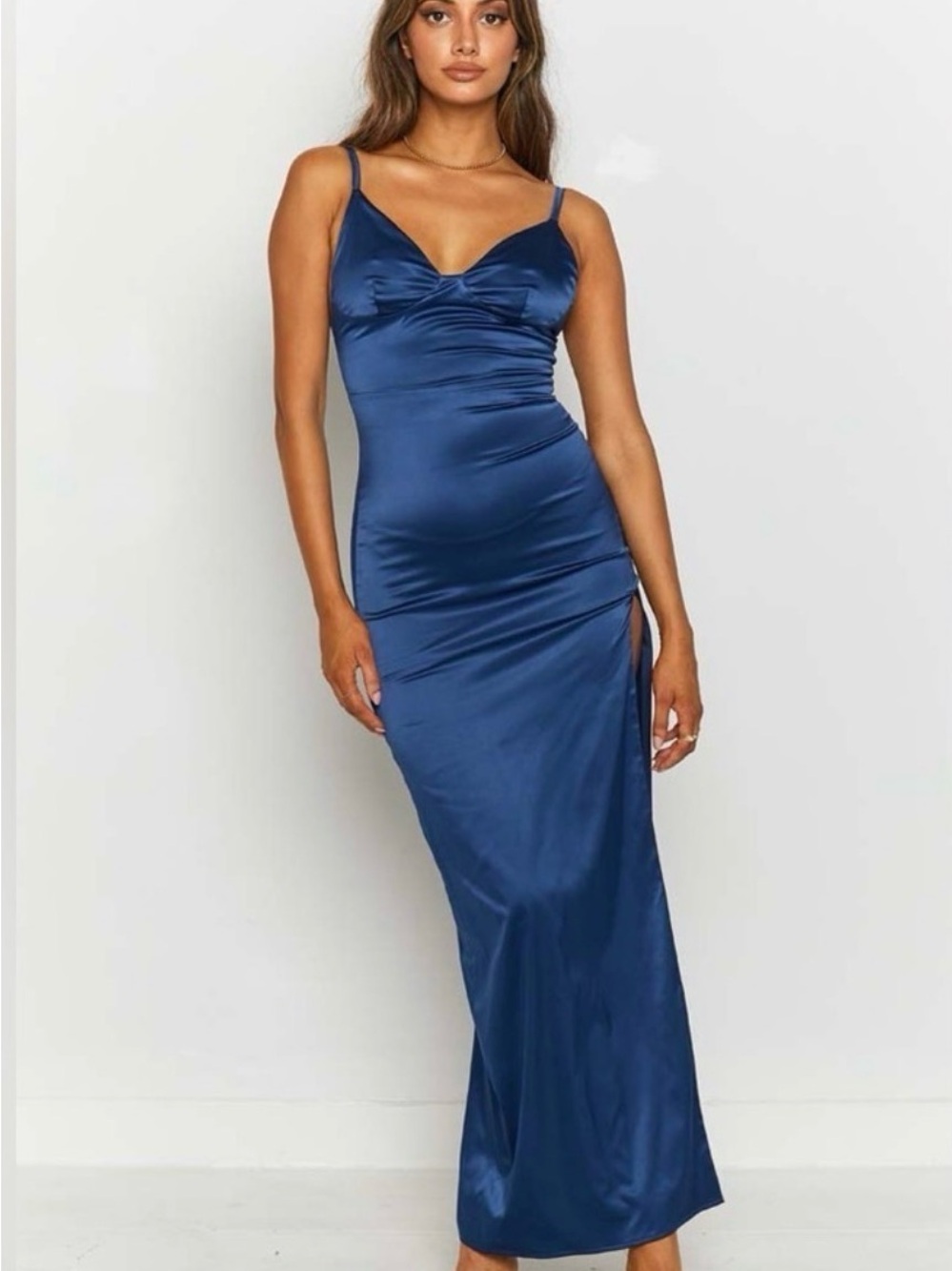 Beginning Boutique Navy Satin Slip
Maxi Dress XXL Size 12